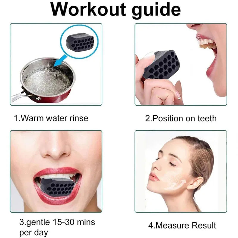 Silicone Jaw Line Exerciser Jawline Chew Ball Fitness Facial Toner Face and Neck Muscle Trainer Chin Cheek Exercise Jawliner