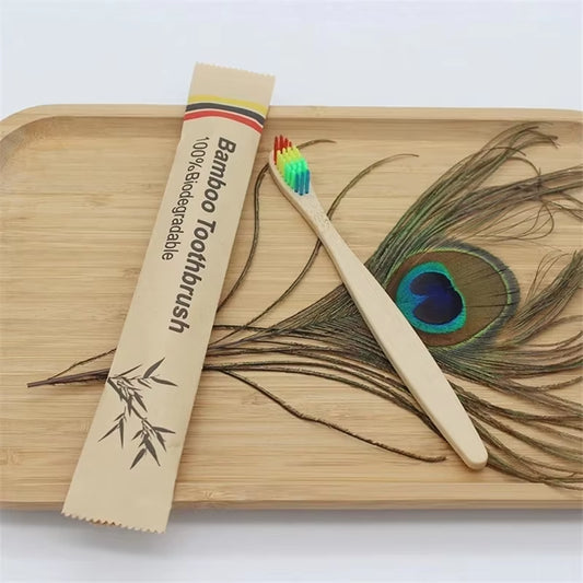 100Pcs Bamboo Toothbrushes – Eco-Friendly & Reusable Soft Bristles