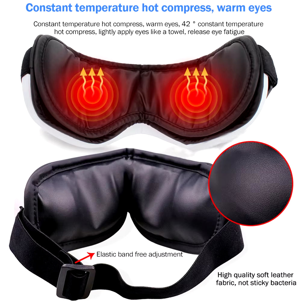 6D Smart Vibration Eye Massager Hot Airbag Compress Eye Care Instrument Bluetooth Music Eye Massage Sleep Mask Eye Relax Fatigue