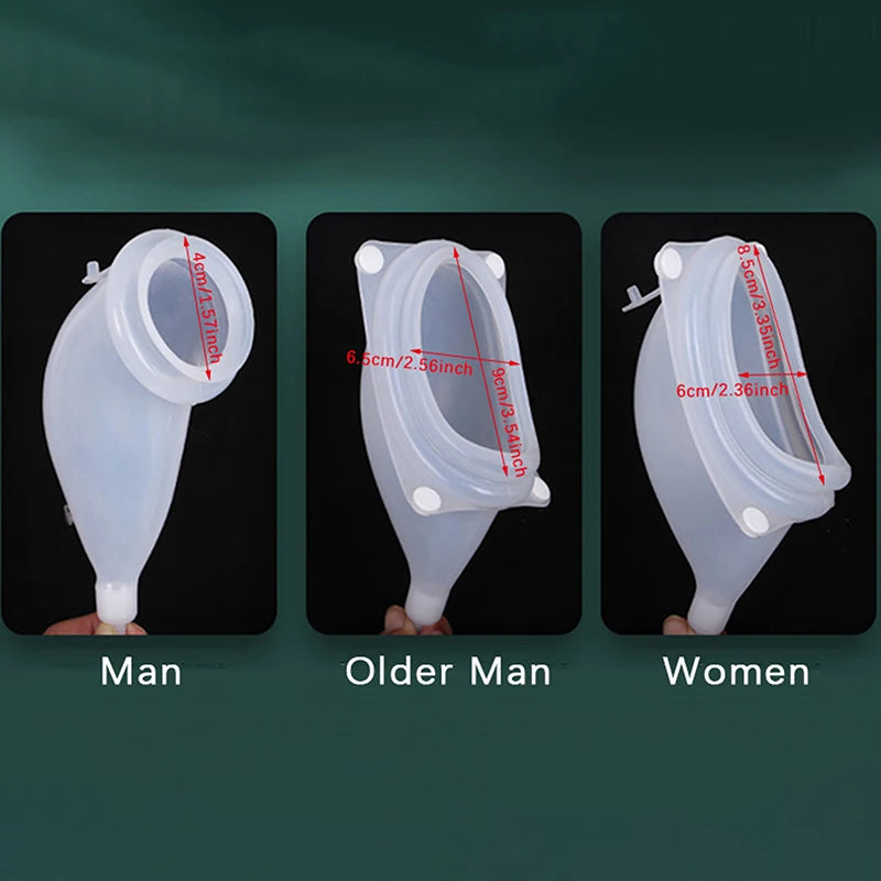 Reusable Hypo-Allergenic Men Older Woman Silicone Urine Collector Bags Adults Urinal with Urine Catheter Bags Male Female Toilet