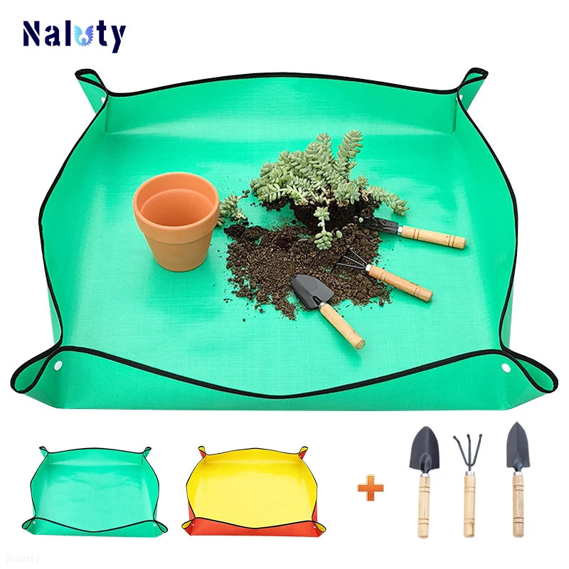 Waterproof Foldable Planting Mat Garden Mat Garden Potting Pad for Flowerpot Transplanting Mixing Soil Plant Pruning Garden Tool