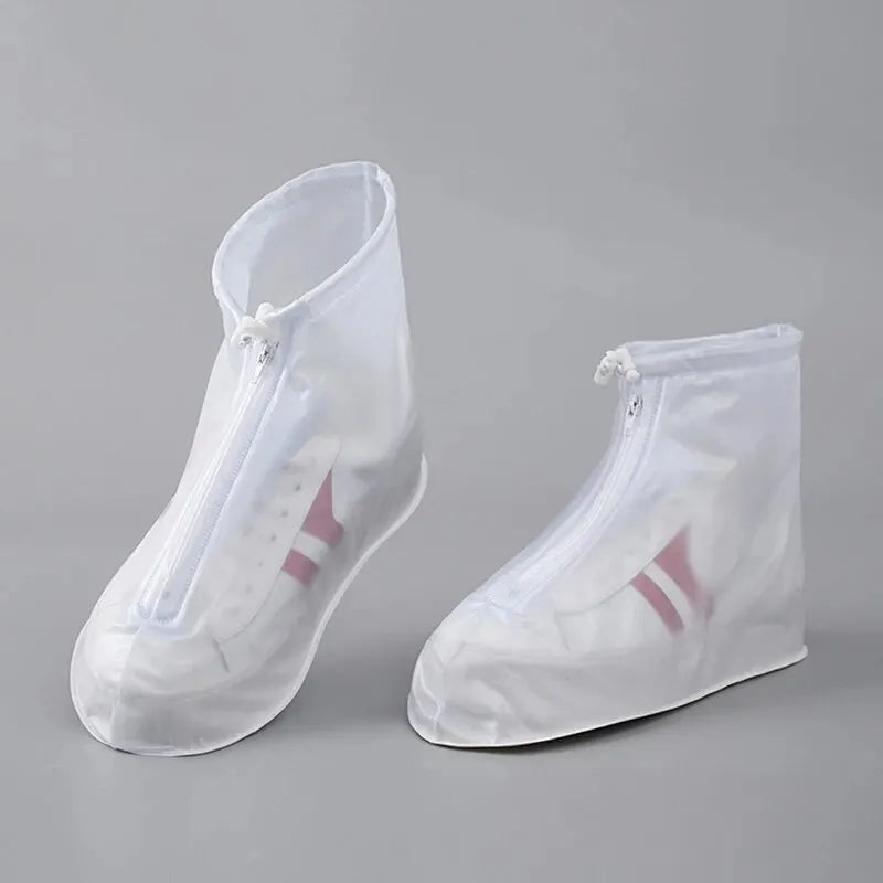 1 Pair Waterproof Shoe Covers, Non-Slip Reusable Rain Snow Boots Women Men PVC Silicone Sole Overshoes Protectors in Rainy Days