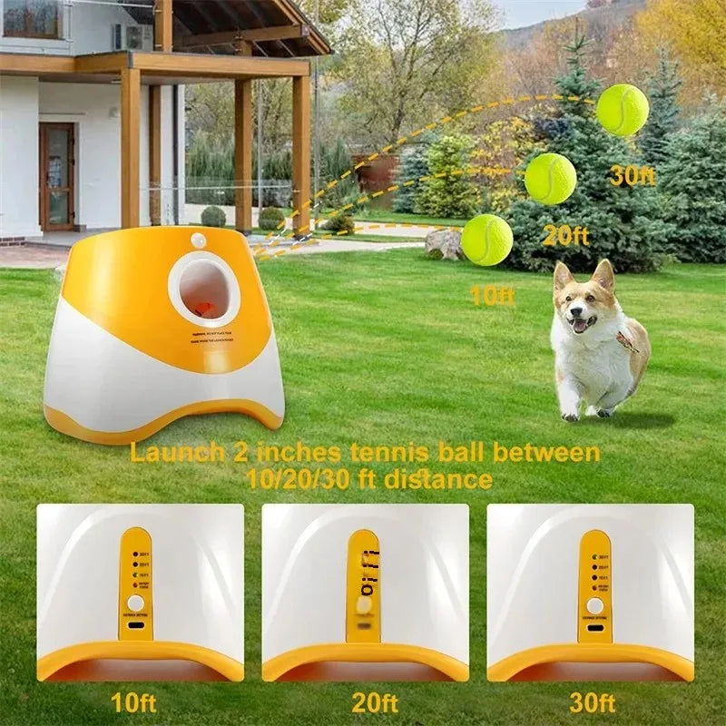 Dog Tennis Ball Launcher Dogs Chase Automatic Toys Automatic Fun Interactive Machine Fun Interactive Catapult Throw Rechargable