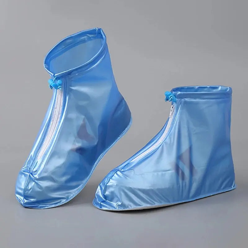 1 Pair Waterproof Shoe Covers, Non-Slip Reusable Rain Snow Boots Women Men PVC Silicone Sole Overshoes Protectors in Rainy Days