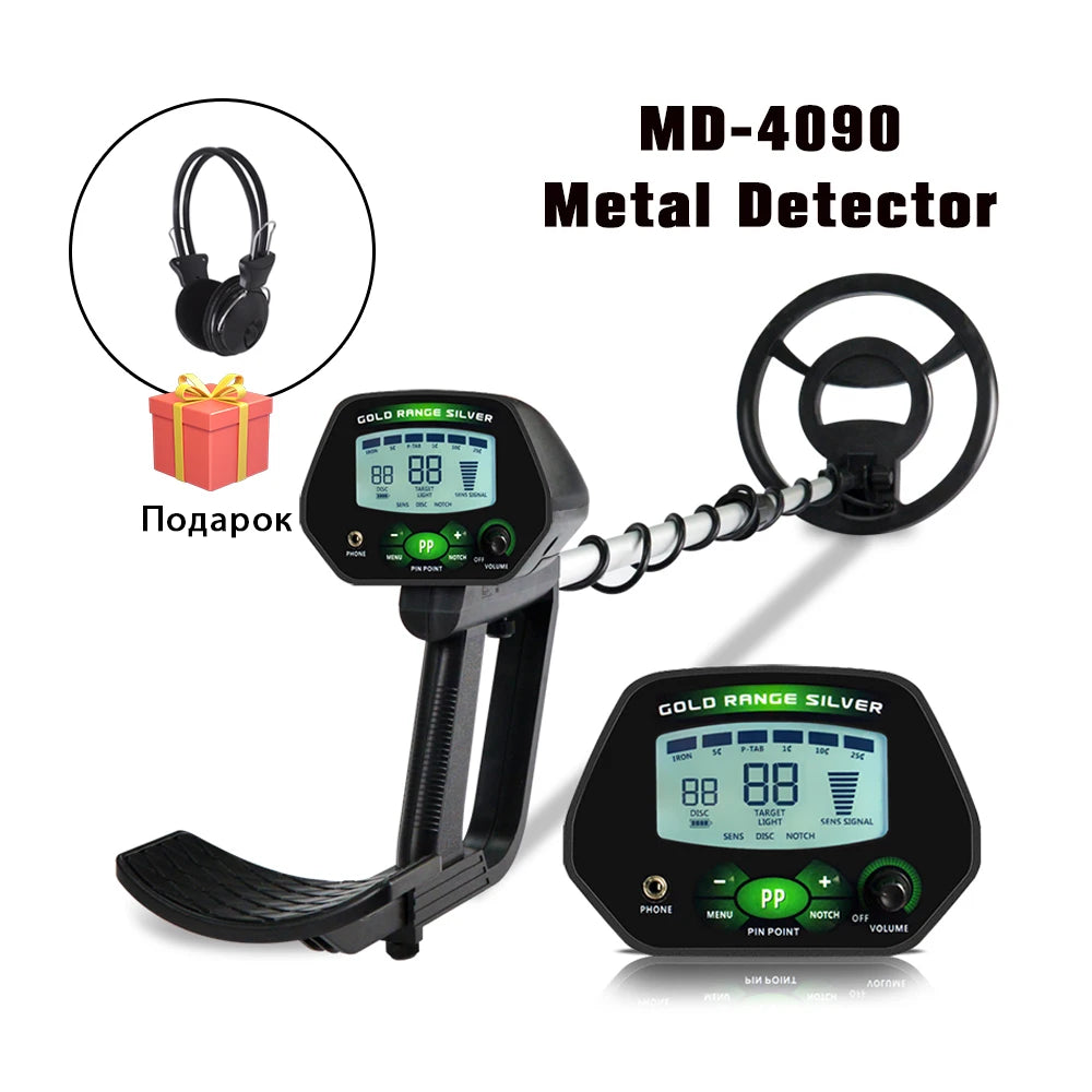 High Accuracy Professional MD-4090 Underground Metal Detector LCD Metal Detector with Memory Function Backlight Adjustable