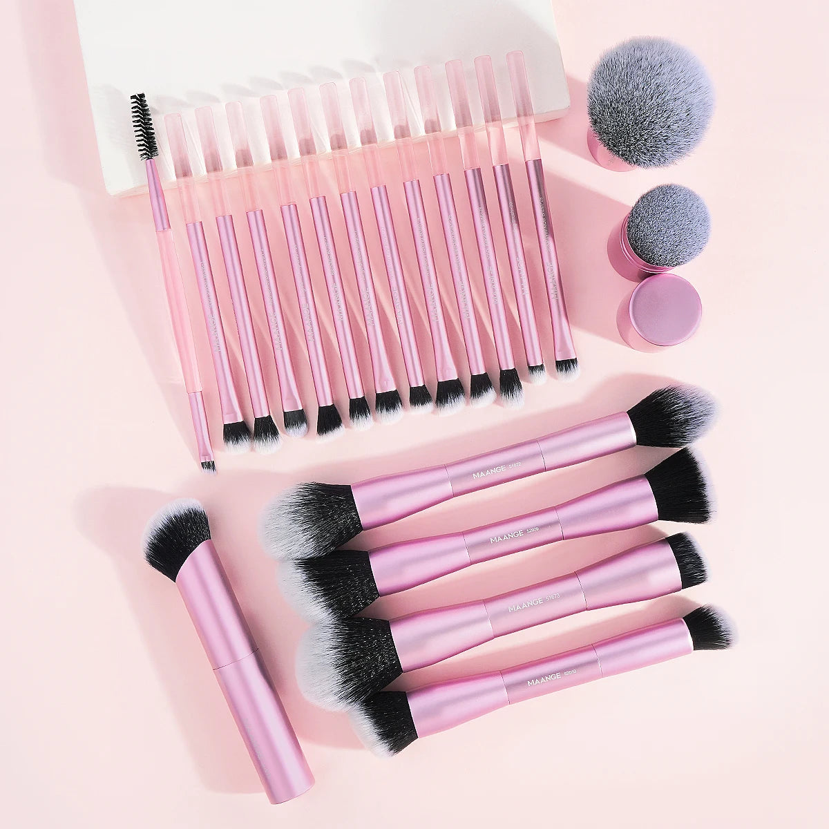 20Pcs/Set Pro Makeup Brushes Double Ended Foundation Concealers Blush Eye Shadows Brush for Liquid Cream Powder Blending