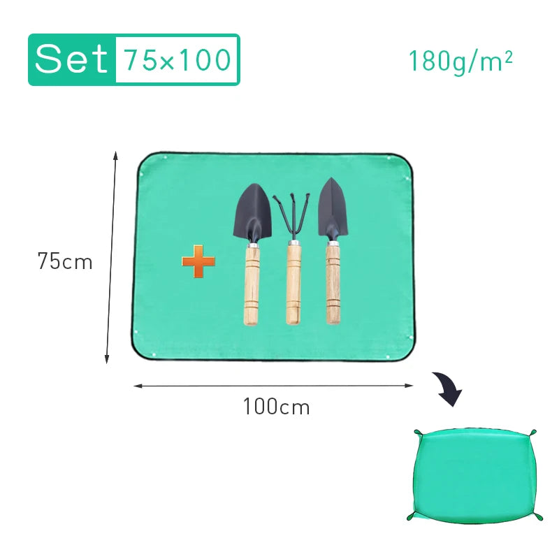 Waterproof Foldable Planting Mat Garden Mat Garden Potting Pad for Flowerpot Transplanting Mixing Soil Plant Pruning Garden Tool