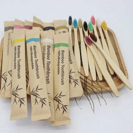 100Pcs Bamboo Toothbrushes – Eco-Friendly & Reusable Soft Bristles