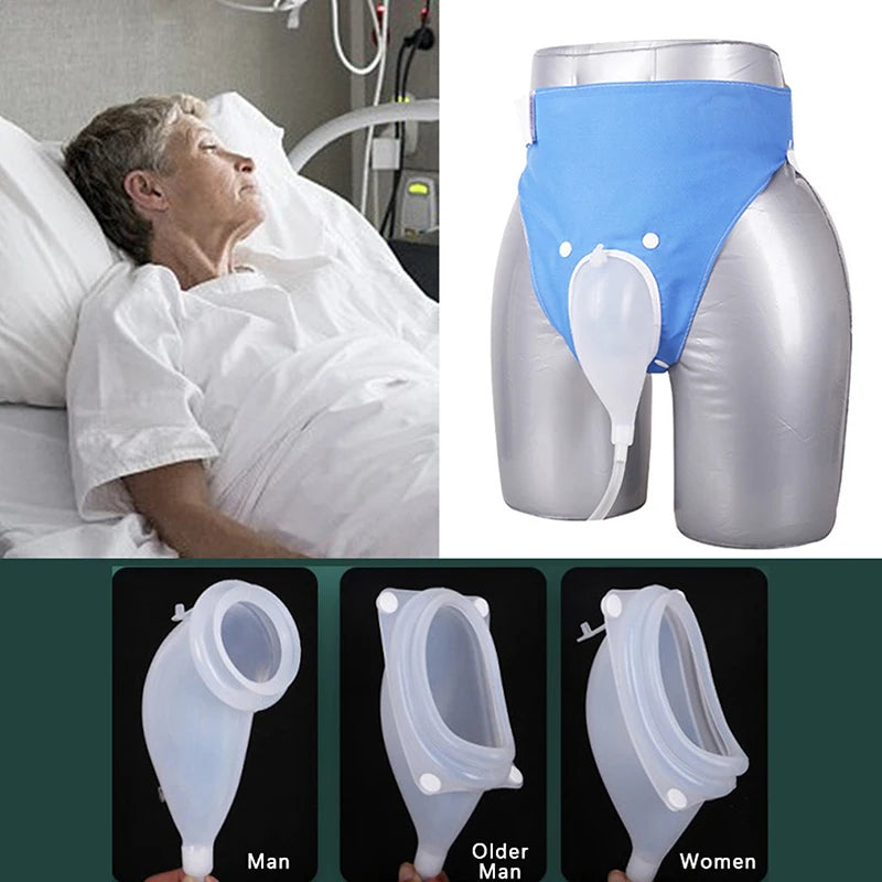 Reusable Hypo-Allergenic Men Older Woman Silicone Urine Collector Bags Adults Urinal with Urine Catheter Bags Male Female Toilet