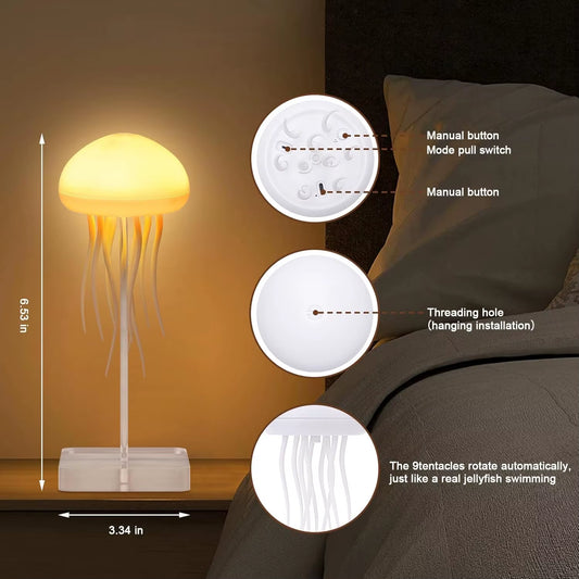 Jellyfish Touch Sensor Night Light – RGB Smart LED Lamp with Remote