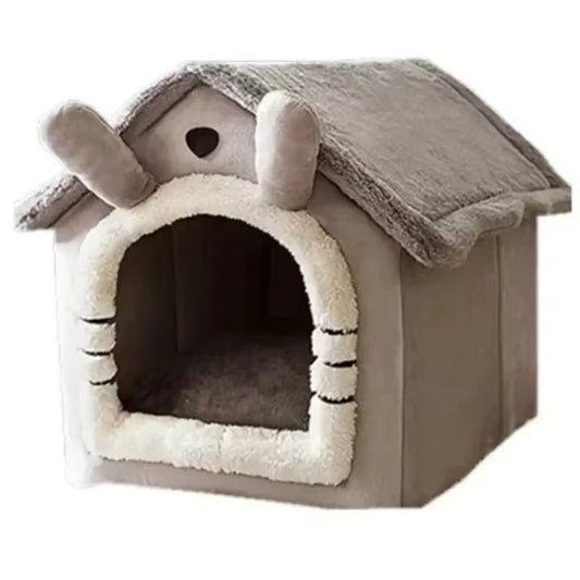 Washable Cat & Dog House – Soft Cushion Pet Bed for Year-Round Comfort