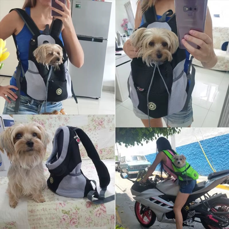 Outdoor Pet Dog Carrier Bag Portable Travel Backpack Front Bag Double Shoulder Mesh Backpack Head Carrying Bags for Cat